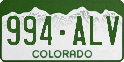 CO license plate 994ALV