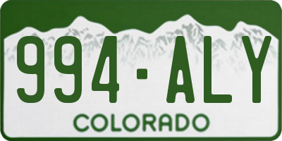 CO license plate 994ALY