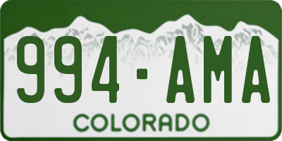 CO license plate 994AMA