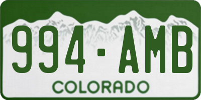 CO license plate 994AMB