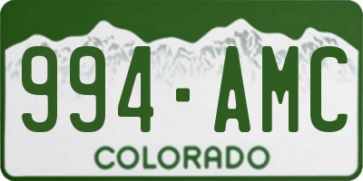 CO license plate 994AMC
