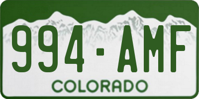 CO license plate 994AMF