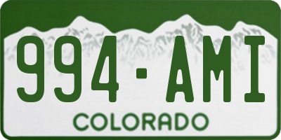 CO license plate 994AMI