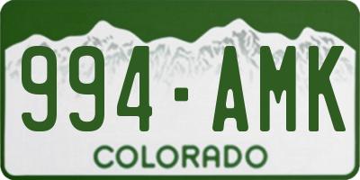 CO license plate 994AMK