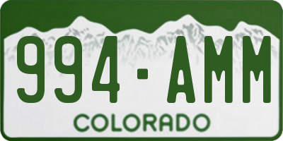 CO license plate 994AMM