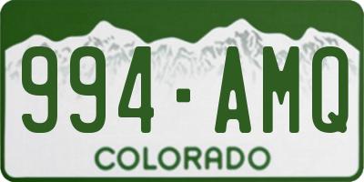 CO license plate 994AMQ