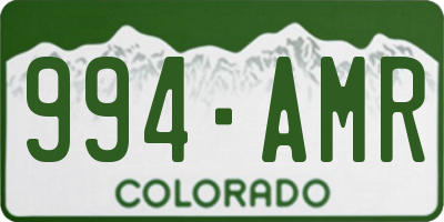 CO license plate 994AMR