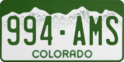 CO license plate 994AMS