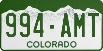 CO license plate 994AMT