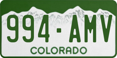 CO license plate 994AMV