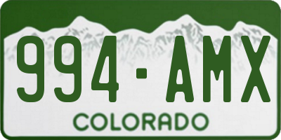 CO license plate 994AMX