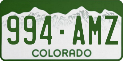 CO license plate 994AMZ