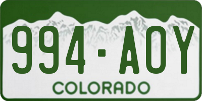CO license plate 994AOY
