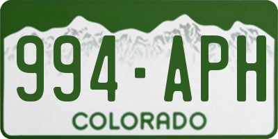 CO license plate 994APH