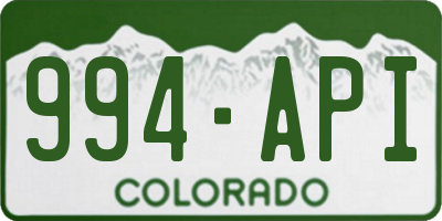 CO license plate 994API