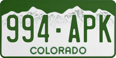 CO license plate 994APK