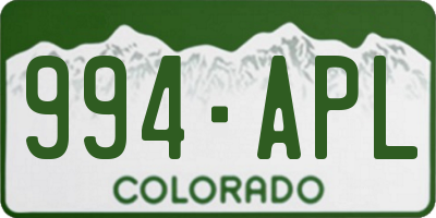 CO license plate 994APL