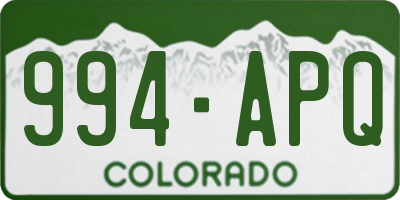 CO license plate 994APQ