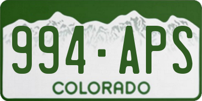 CO license plate 994APS