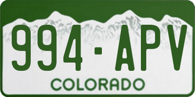 CO license plate 994APV