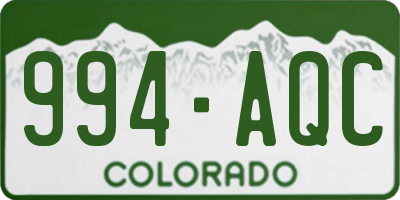 CO license plate 994AQC