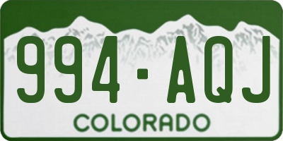 CO license plate 994AQJ