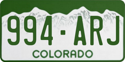 CO license plate 994ARJ