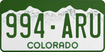 CO license plate 994ARU