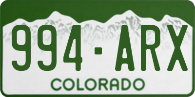 CO license plate 994ARX