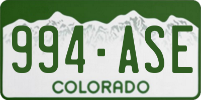 CO license plate 994ASE