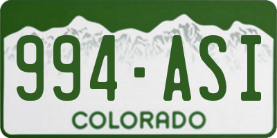 CO license plate 994ASI