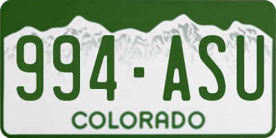 CO license plate 994ASU