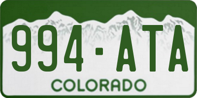 CO license plate 994ATA
