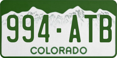 CO license plate 994ATB