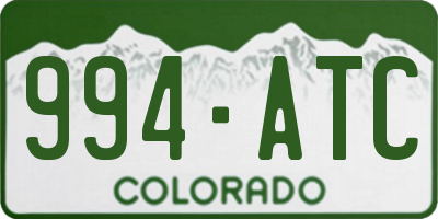 CO license plate 994ATC