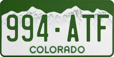 CO license plate 994ATF