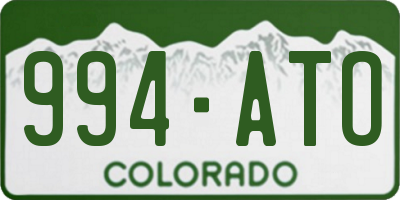 CO license plate 994ATO