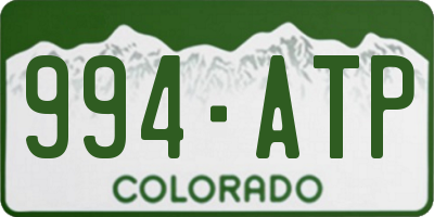 CO license plate 994ATP