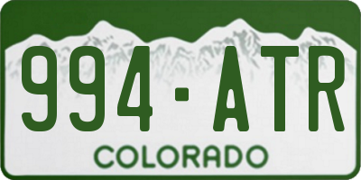 CO license plate 994ATR