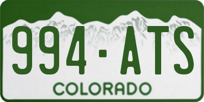 CO license plate 994ATS