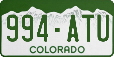 CO license plate 994ATU