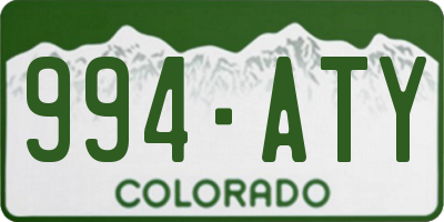 CO license plate 994ATY
