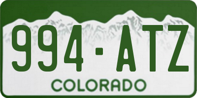 CO license plate 994ATZ