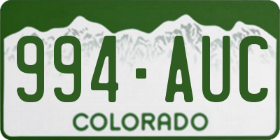 CO license plate 994AUC