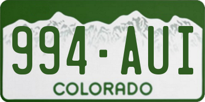 CO license plate 994AUI