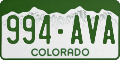 CO license plate 994AVA