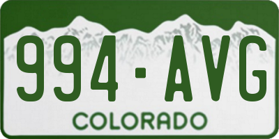 CO license plate 994AVG
