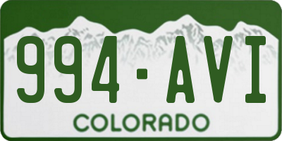 CO license plate 994AVI