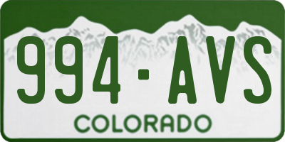 CO license plate 994AVS