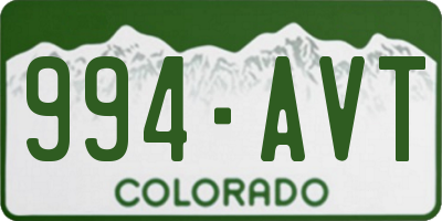 CO license plate 994AVT